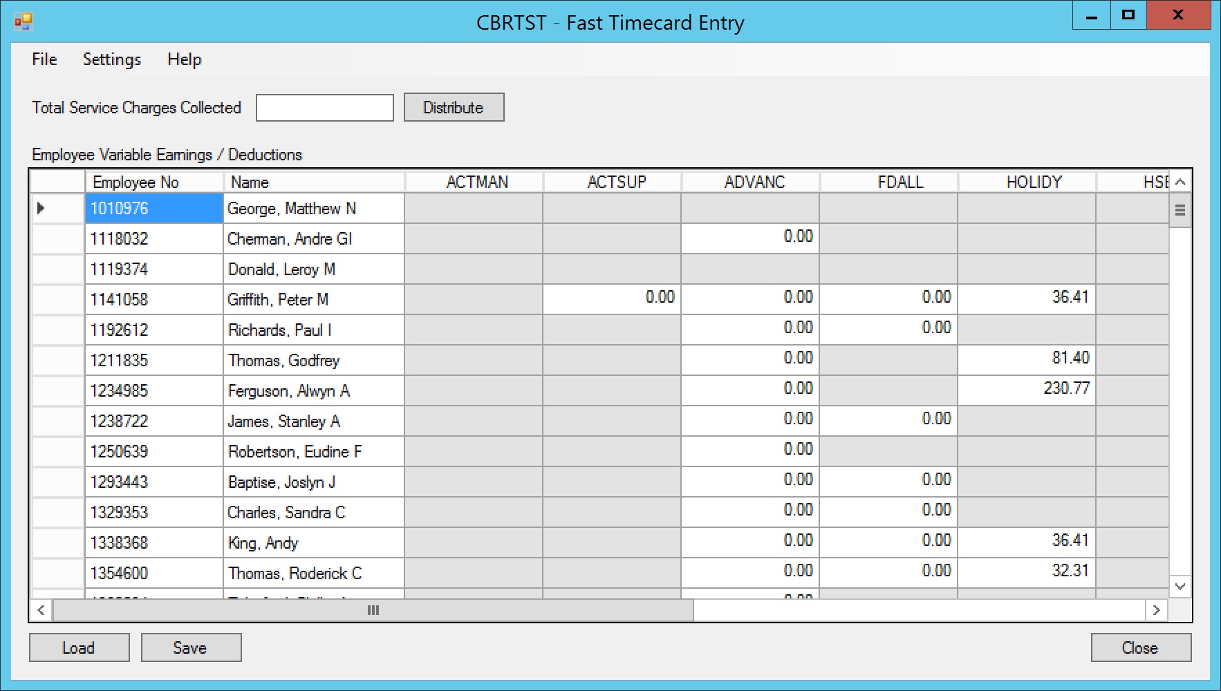 Fast Timecard Entry